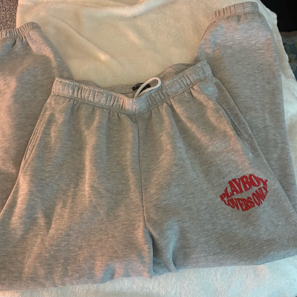 Grey and red playboy by pacsun sweats.